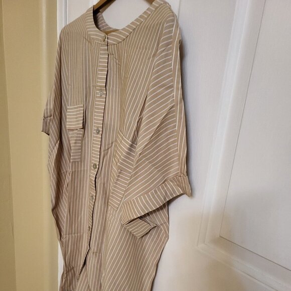 J Jill sandbar/white striped blouse NWOT 2X - Picture 3 of 13